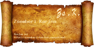 Zsemberi Karina névjegykártya
